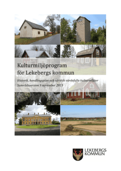 Förslag på Kulturmiljöprogram för Lekebergs kommun