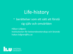 Life-history - Håkan Löfgren
