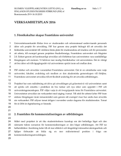 verksamhetsplan 2016 - Suomen ylioppilaskuntien liitto