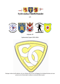 Sydsvenska C och inbjuder till Sydsvenska Cupen 2015-2016