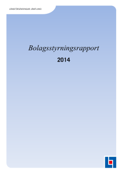 Bolagstyrningsrapport 2014