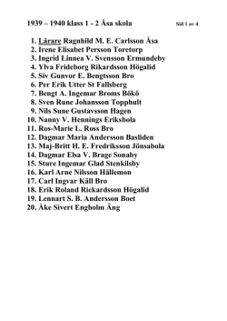 1939 – 1940 klass 1 - Hasse Rydbergs Alster