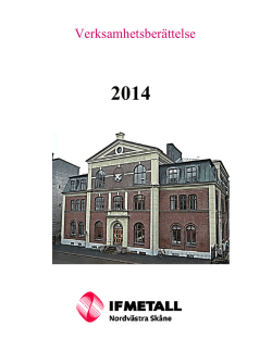 Verksamhetsber&auml;ttelse 2014