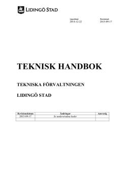 teknisk handbok tekniska förvaltningen lidingö stad