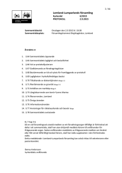 6 Kyrkorådets protokoll 2.9.2015