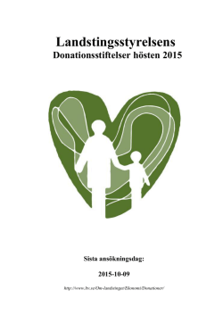 Donationsstiftelser hösten 2015