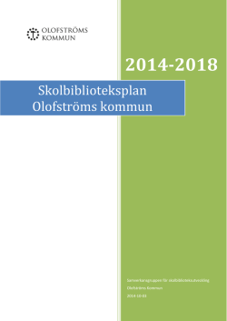 Skolbiblioteksplan Olofströms kommun