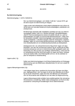 Promemoria om tillämpningen av diskrimineringslagen fr.o.m. 1.1