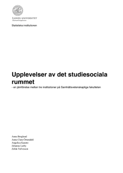 Upplevelser av det studiesociala rummet