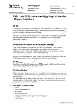 ESBL och ESBLcarba handläggning i slutenvård i Region Gävleborg
