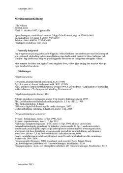 Uppdaterat cv/meritförteckning