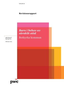 Barn i behov av särskilt stöd Botkyrka kommun