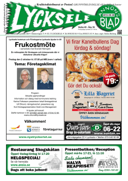 Annonsbladet vecka 40, 2015 - Nya Tryckeriet i Lycksele AB