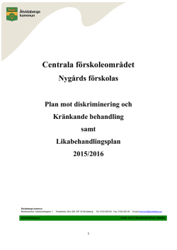 P. mot diskr. och kränk. beh. Nygårds förskola 2015