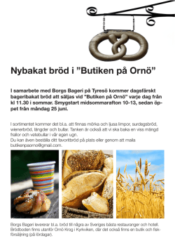 Nybakat bröd i ”Butiken på Ornö”