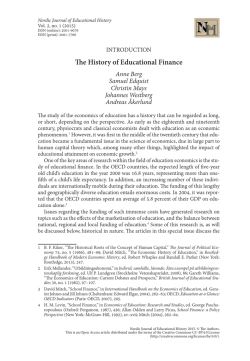 The History of Educational Finance