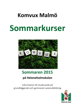 Komvux Malmö sommarkurser 2015