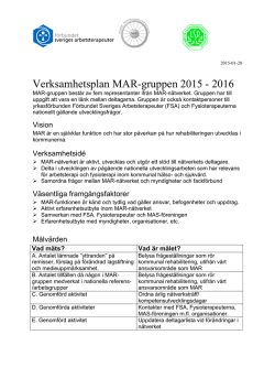 MAR-gruppens verksamhetsplan 2015-2016 - mas