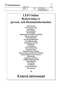 LEFI Online Beskrivning av person- och