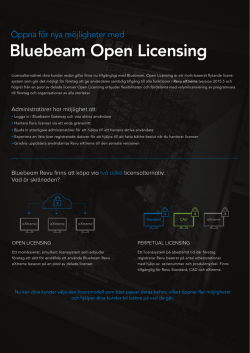 Bluebeam Open Licensing