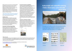 Kulturmiljö och vattenförvaltning i Södra Östersjöns vattendistrikt