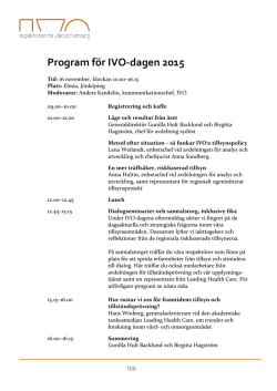 Program IVO-dagen 2015 Jönköping