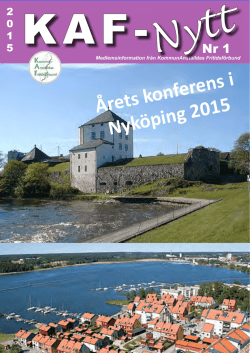 KAF-Nytt nr 1 2015 - Kristianstad kommun