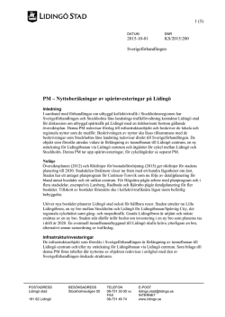 PM – Nyttoberäkningar av spårinvesteringar på Lidingö