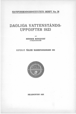 DÄOLIGÄ VÄTTENSTÅNDS UPPGIFTER 1923