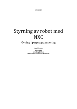 Labbrapport: Styrning av robot med NXC