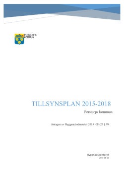 Tillsynsplan 2015-2018