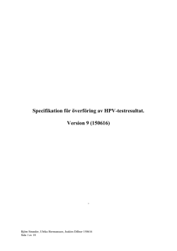 Specifikation för överföring av HPV