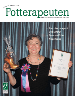 Nr 3 2015 - Sveriges Fotterapeuter