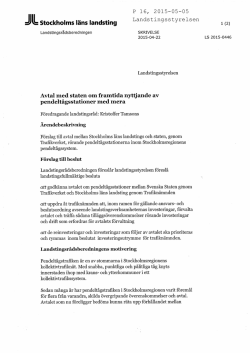 Stockholms läns landsting Avtal med staten om framtida nyttjande av