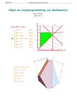 Något om Linjärprogrammering och Mathematica