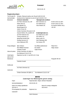 Protokoll - Region Jämtland Härjedalen