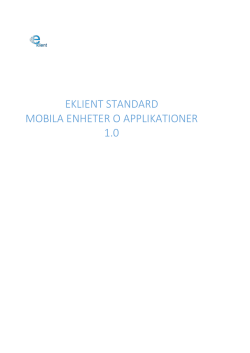eKlient standard mobila enheter och applikationer