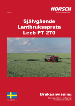 Självgående Lantbruksspruta Leeb PT 270