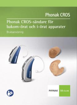 Bruksanvisning Phonak CROS II
