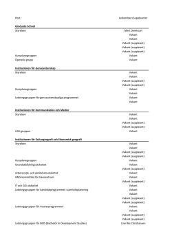 Post Ledam&ouml;ter+Suppleanter Graduate School Styrelsen Mert