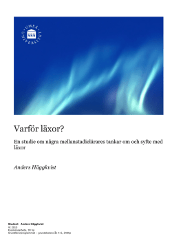 Varför läxor?