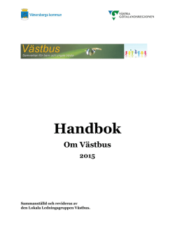 Handbok om Västbus 2015 Vänersborg