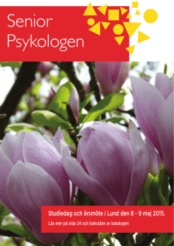 Senaste numret: 2015 - 1 - Sveriges Psykologförbund