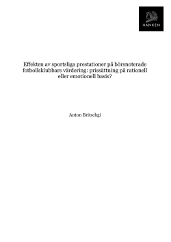 Effekten av sportsliga prestationer på börsnoterade