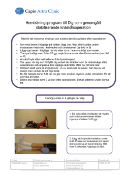 Hemträningsprogram efter instabil knäskålsoperation