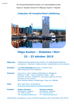 Höga Kusten – Diabetes i Norr 22 - 23 oktober 2015