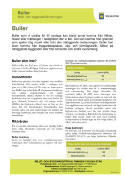 Buller, Informationsblad