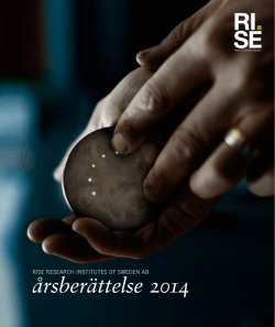 årsberättelse 2014 - RISE Research Institutes of Sweden