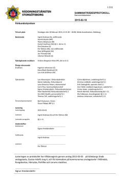 Protokoll 2015-02-18 - Räddningstjänsten Storgöteborg