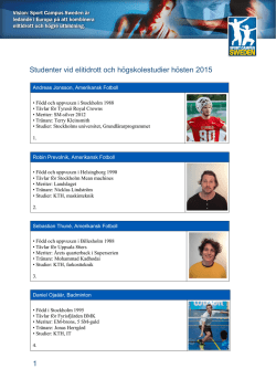 Presentation av SCS idrottare HT 2015